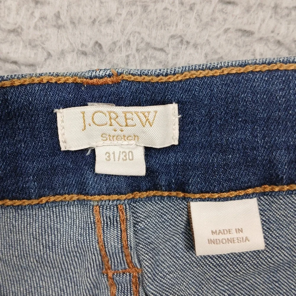 J.Crew Women's Stretch Jeans Size 31/30 Medium Wash Cuffed‎ Skinny Fit